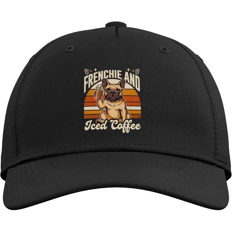 Frenchie And I Need Coffee Bulldog Lover Adjustable Baseball Hat