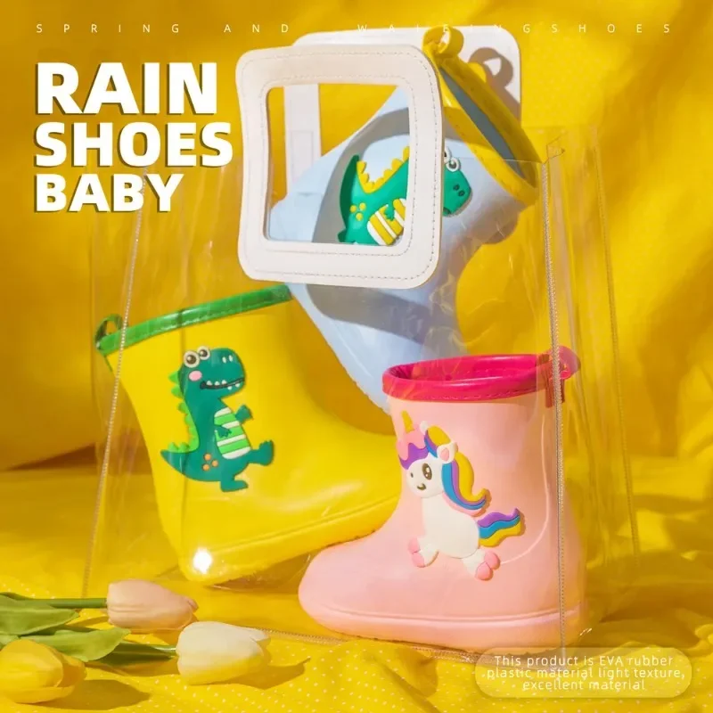 

Children's Rain Shoes EVA Little Dinosaur Boy Student Anti slip Rain Shoes Children's Waterproof Baby Water Shoes