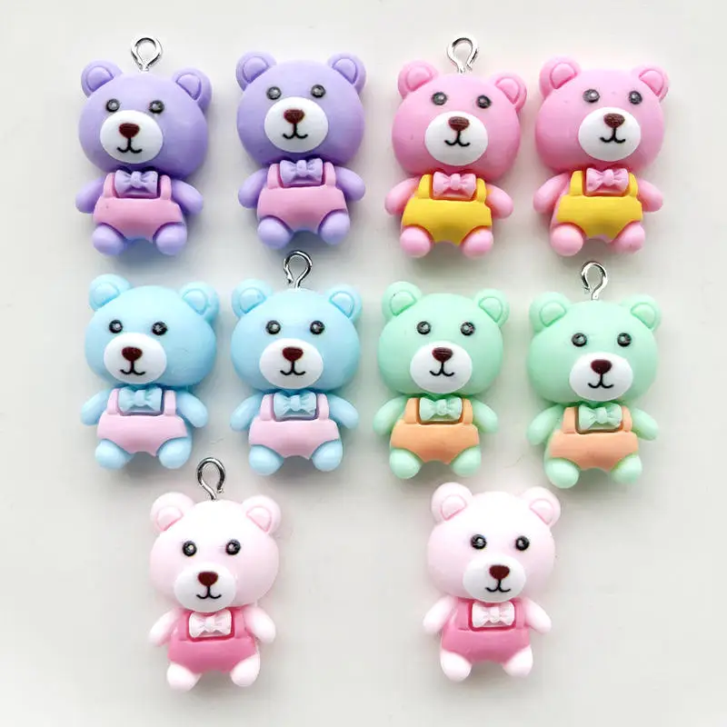 Lovely bear amulet making jewelry diy earrings bracelet pendant scrapbook accessories found mobile phone flat back 10pcs/lot