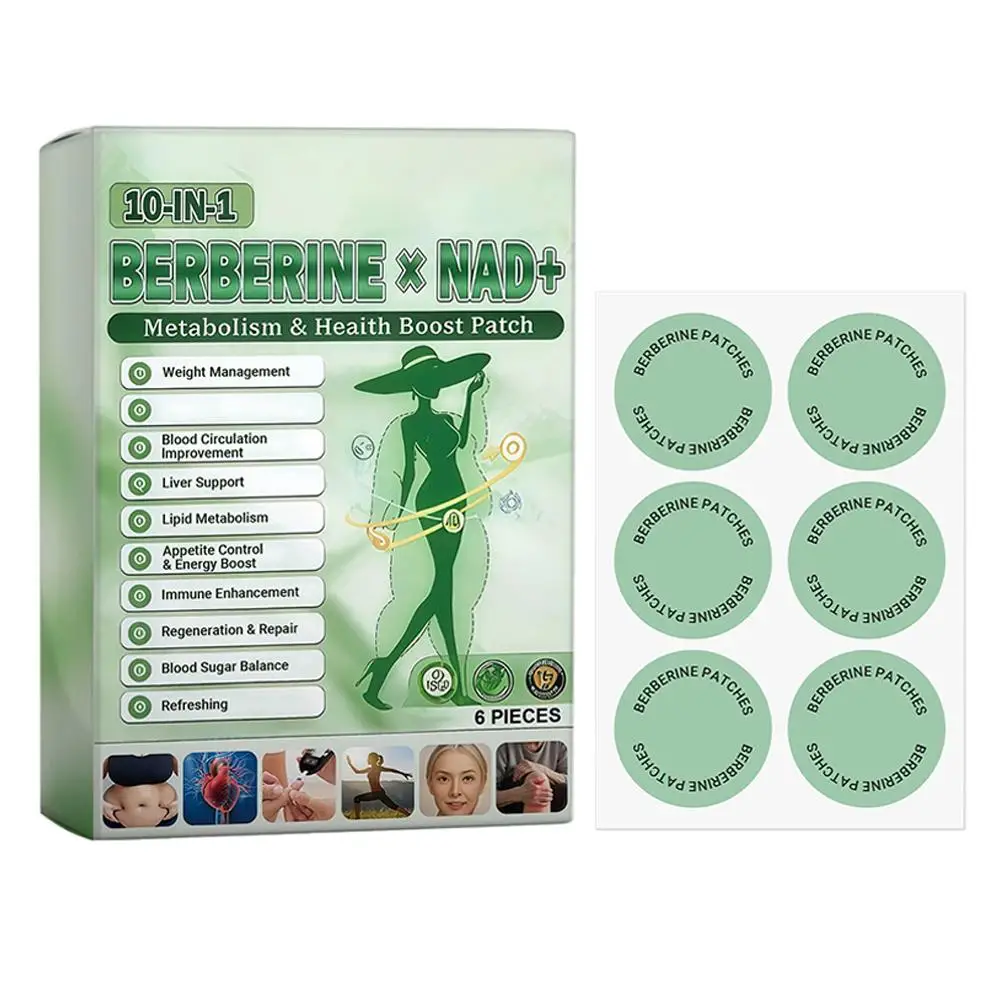 Berberine Patch Nano Microneedle Patch met natuurlijke ingrediënten, dagelijkse sticker voor gewichtsbeheersing en lichaamsversteviging voor dames en heren