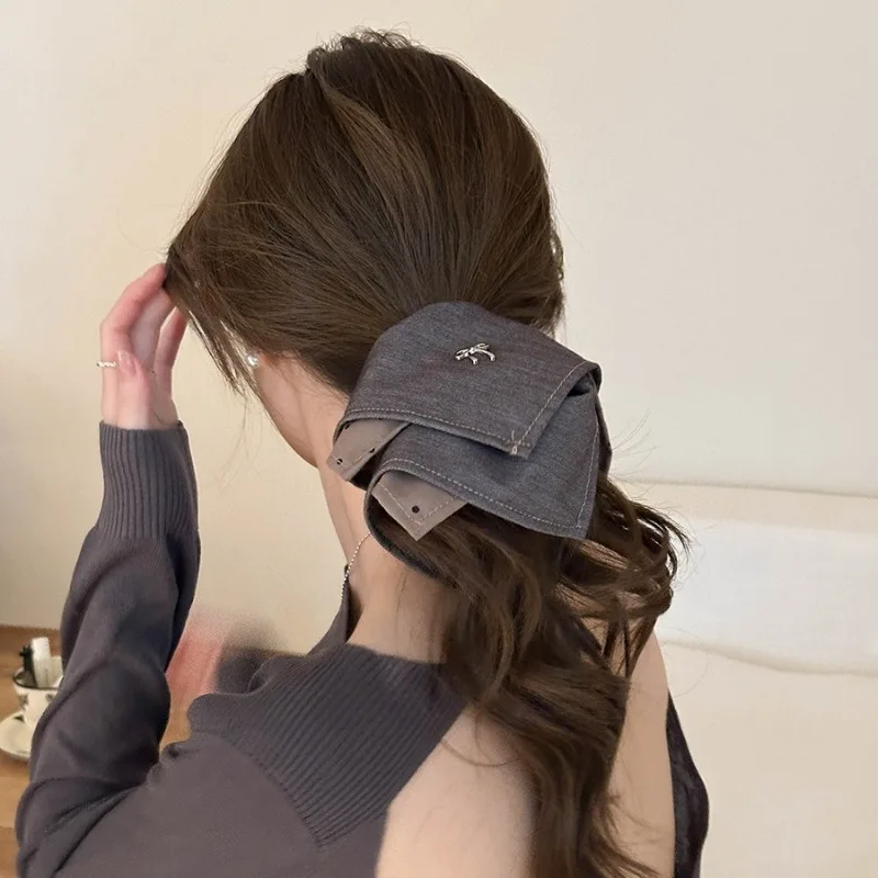 

Милые универсальные джинсовые резинки для волос с бантом, эластичные резинки для хвоста, доступны различные стили, модные аксессуары для волос для женщин