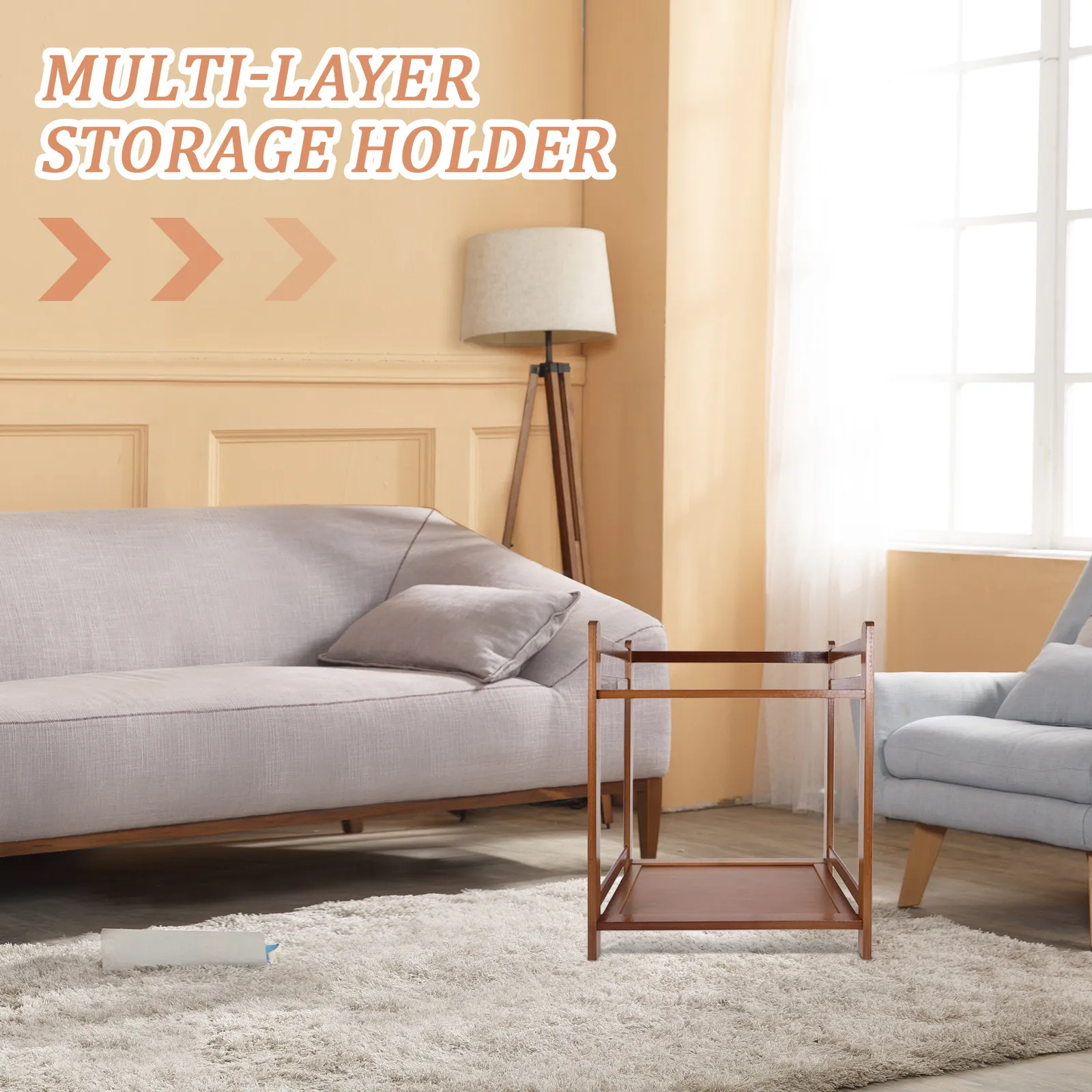 

Деревянная 2-ярусная подставка для косметики, органайзер для кофейной зоны, рабочего стола, ванной комнаты, хранения мелочей и косметики