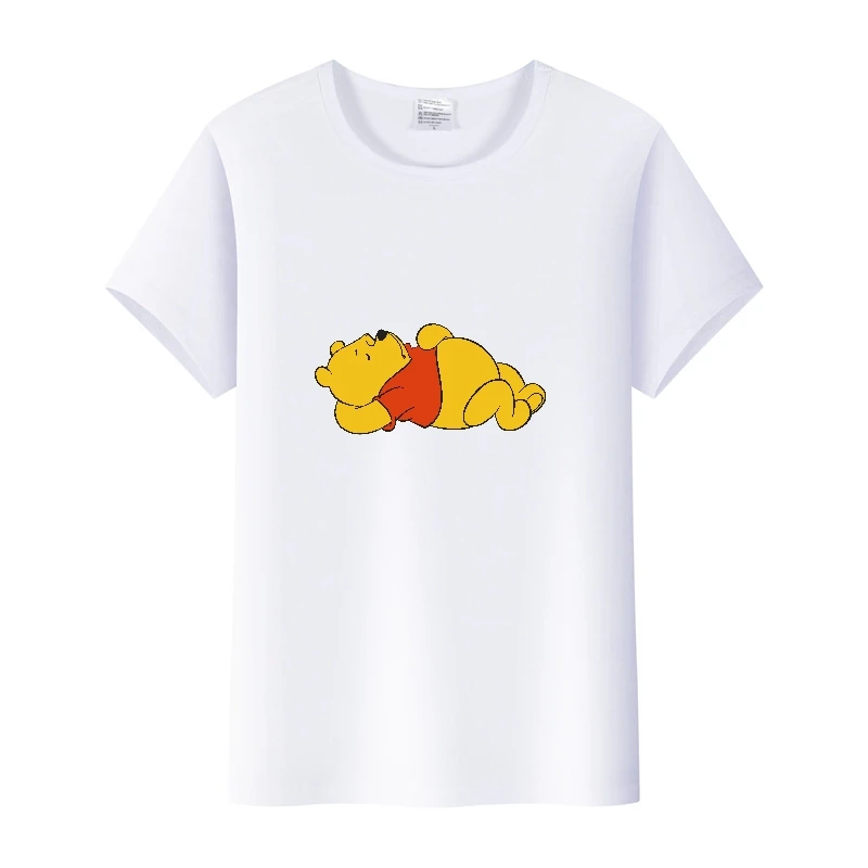 Moda Disney Cartoon Tees Pooh Orso T-shirt Gotico Bianco Allentato Magliette E Camicette Camicie Da Uomo 2023 Camicette Estive Donna Y2k Grunge