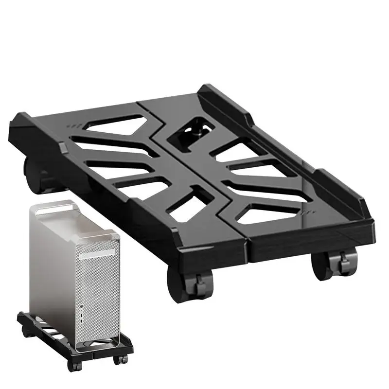 Adjustable Mobile CPU Stand, Ventilated Computer Tower Stand PC Tower Stand with 4 Caster Wheels Fits Most PC, Under Desk Holder