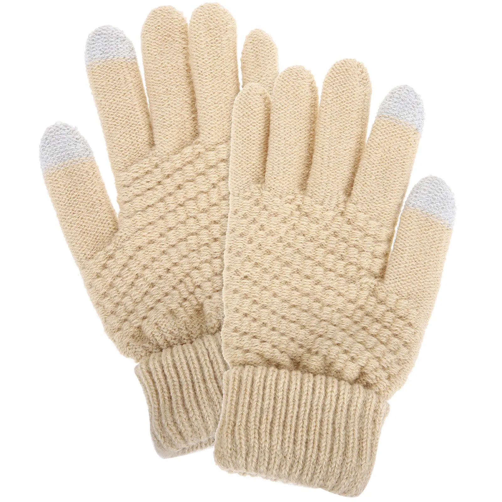 1Pair Winter Gloves Touchscreen Warm Gloves for Women Cold Weather Outdoor Activities Cycling Hiking Phone Accessory