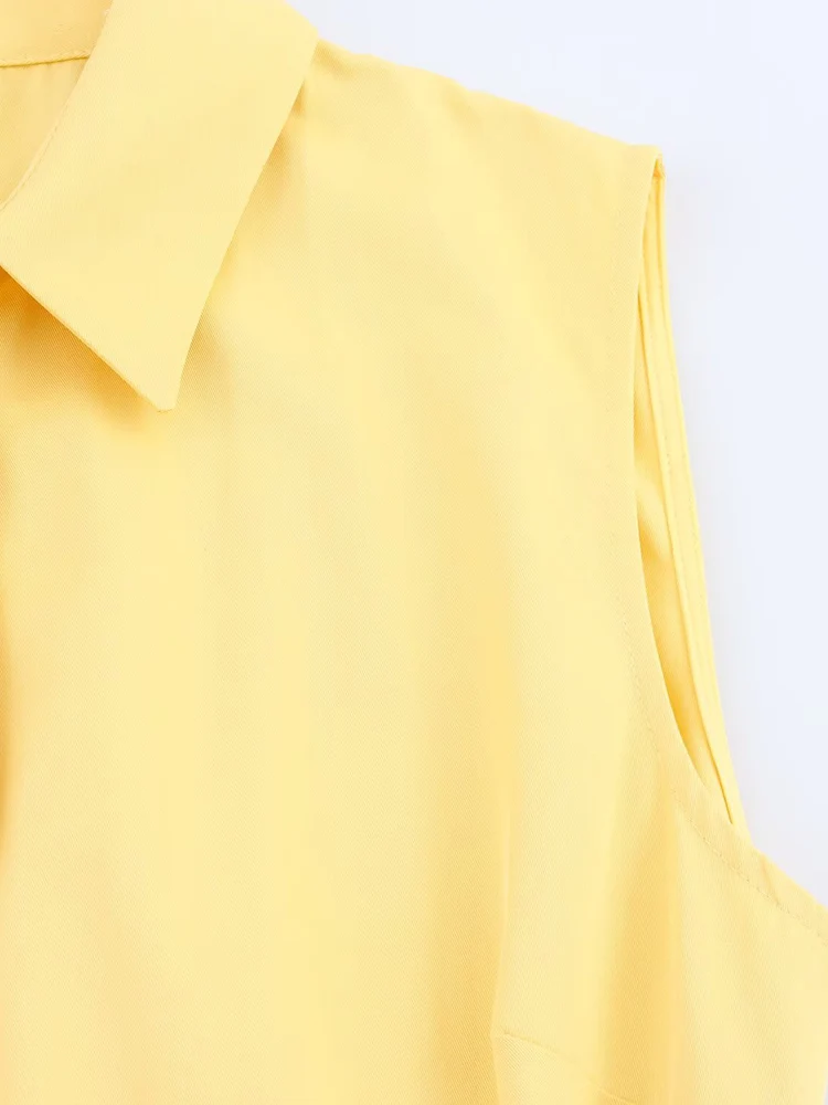 ONKOGENE Europäischen und Amerikanischen stil sommer neue mode ärmellose taille mit gürtel kleid mode hemd rock frauen kleidung