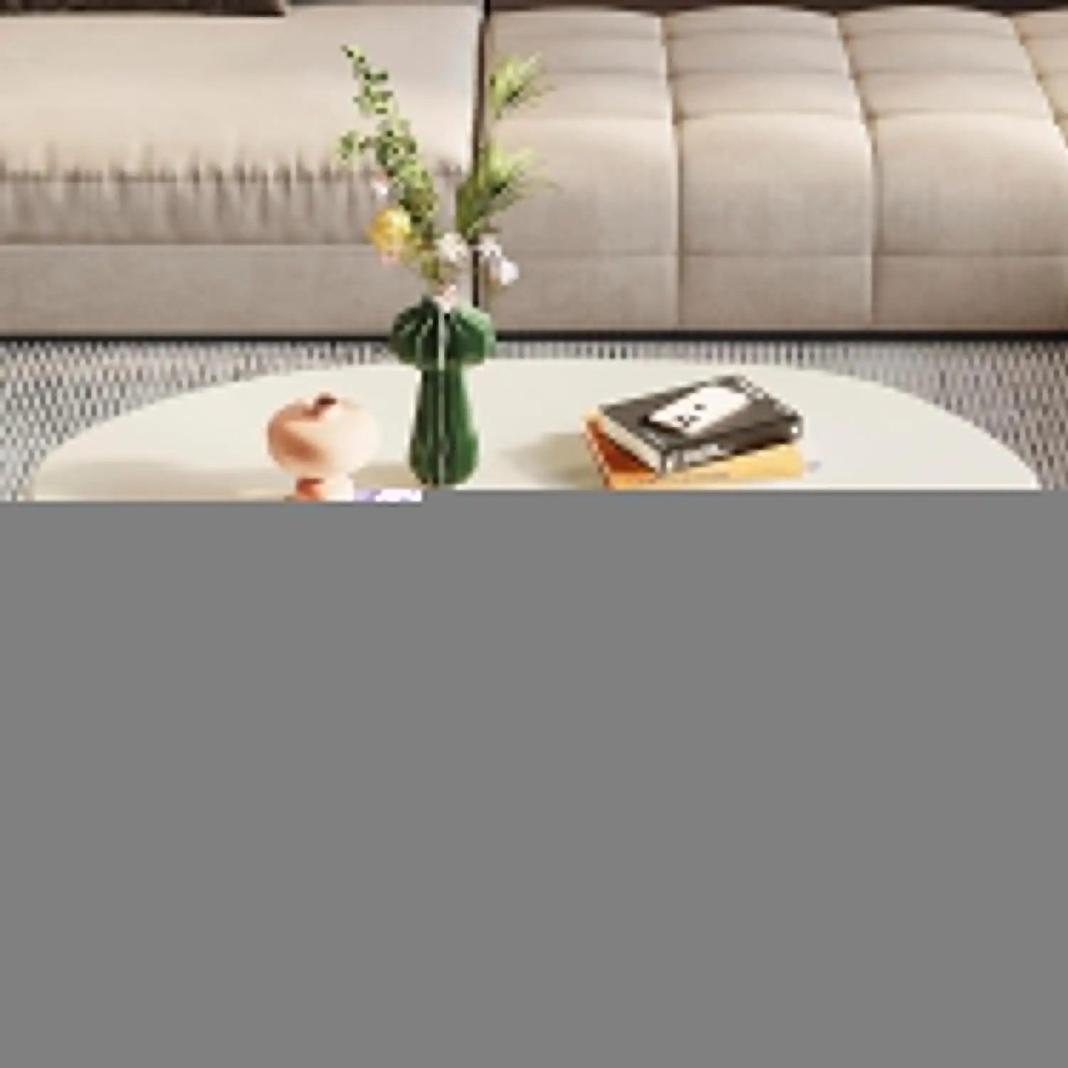 

Белый минималистичный журнальный столик, маленький круглый, 45,67 дюйма, для гостиной, центральный, на заказ