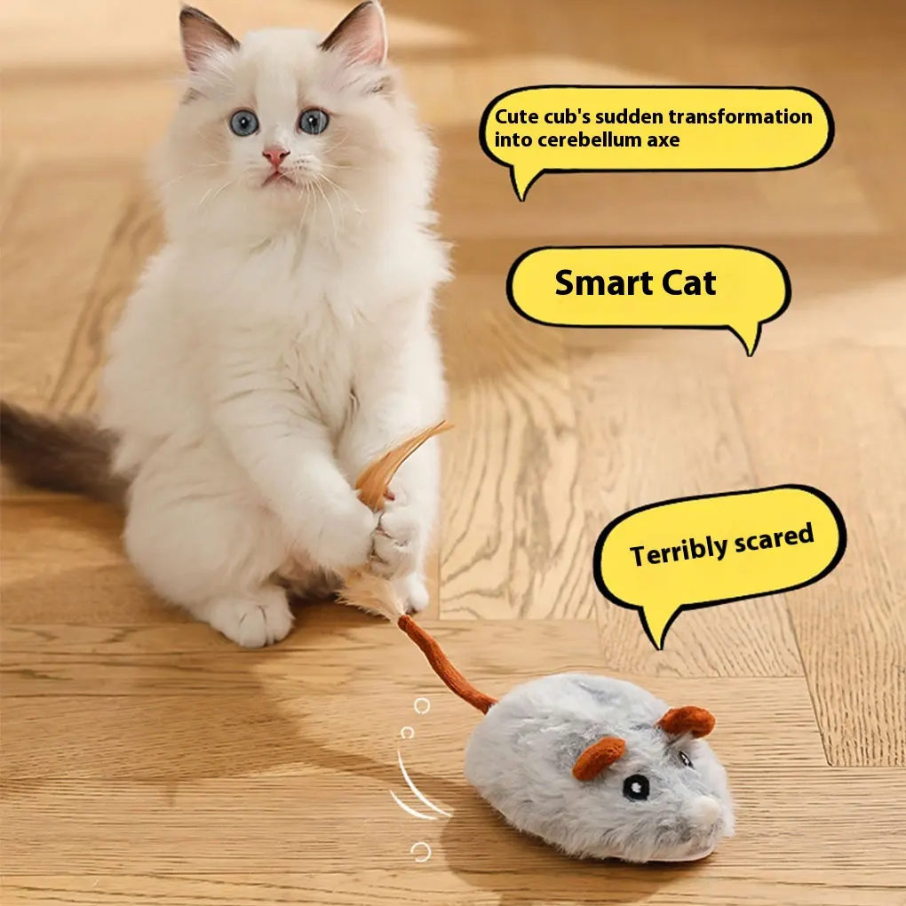 Smart Electric Mouse Toy Usb Rechargeable SelfHelp Cat Toys Wireless Electronic Rat Plush Mouse Toy Automatic Toys Rat