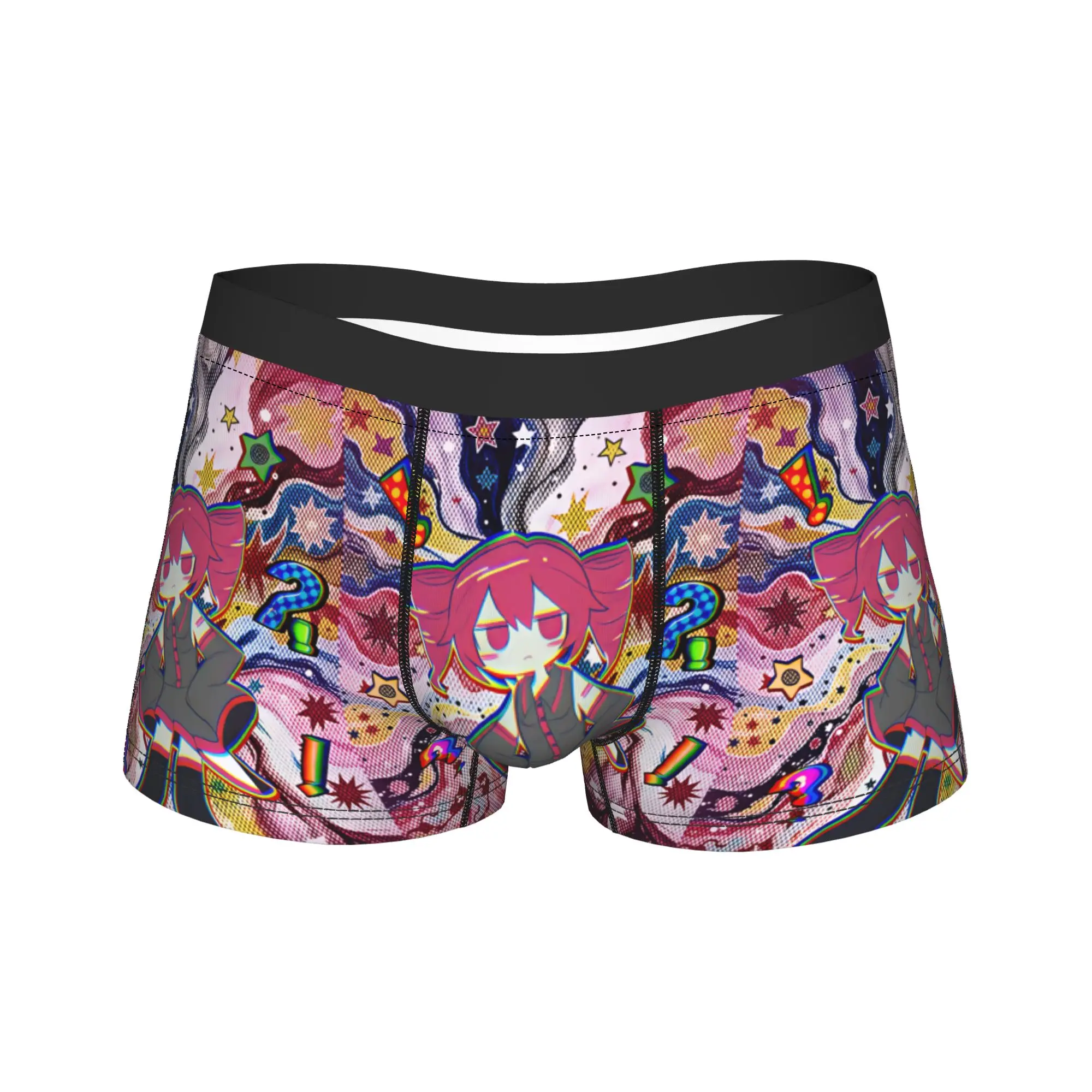 Kasane Teto Character Underwear  Males Underpants Print Comfortable Boxer Shorts Trenky Shorts Briefs Plus Size 2XL