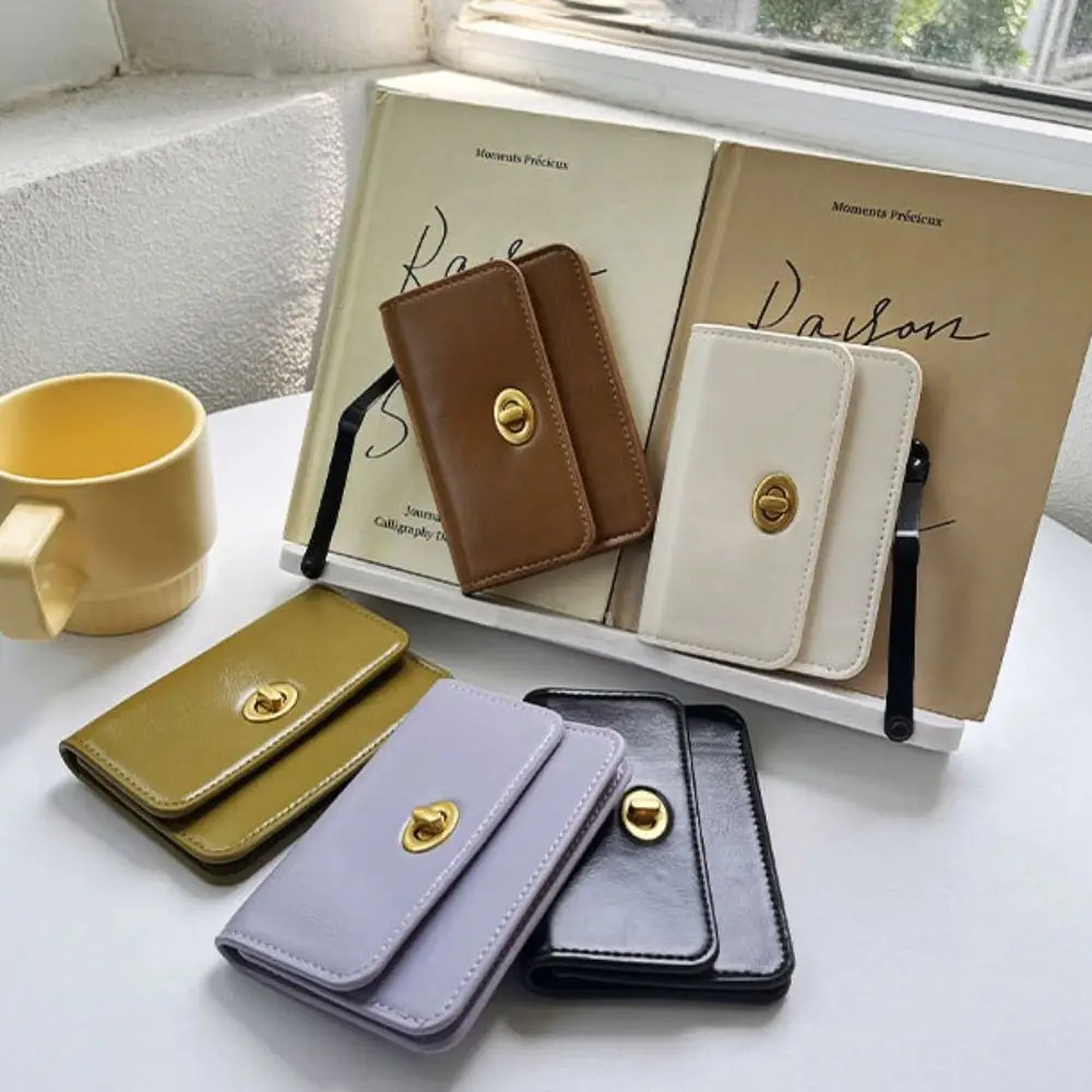 Small Women Wallet New Solid Color PU Leather Short Coin Purse Large Capacity Ultrathin Money Bag Female