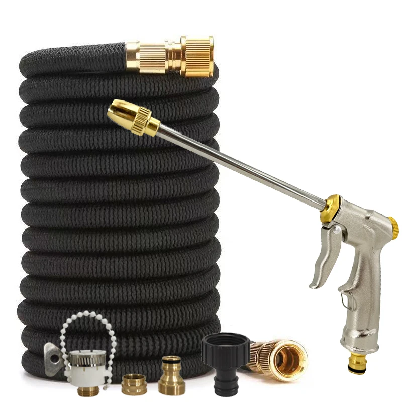 High Pressure Garden Water Pipe 25FT/125FT Farm Irrigation Retractable Water Pipe, Car Wash Water Gun, Garden Supplies