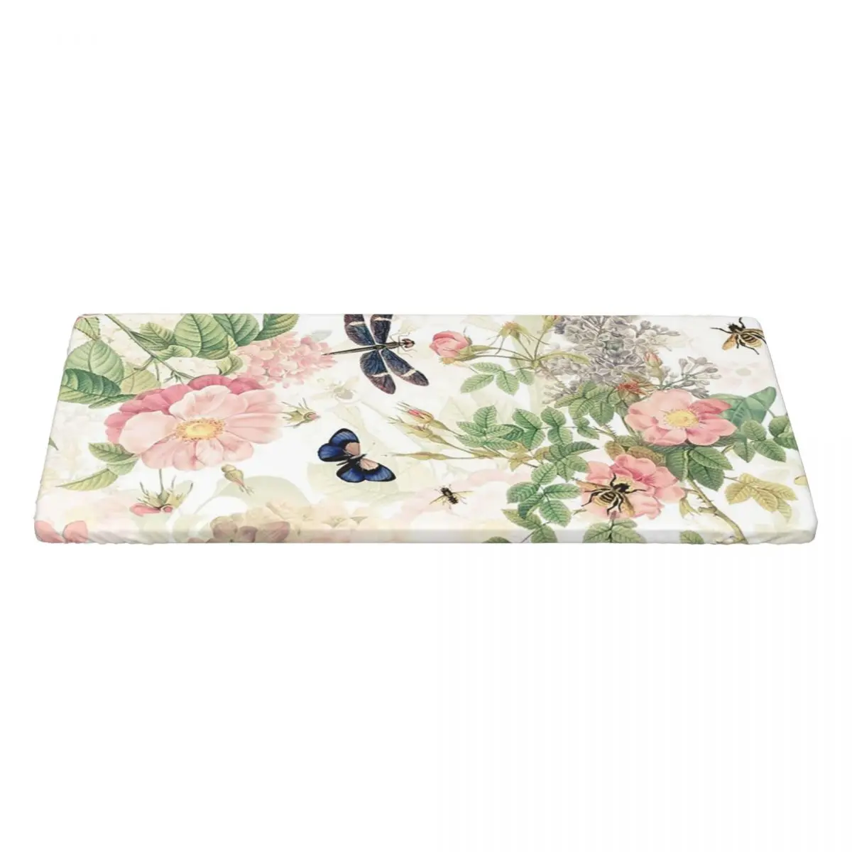 UtART Roses Spring Flower And Early Insects Botanical Custom Rectangular Tablecloth Waterproof Table Cover for Table Cloth