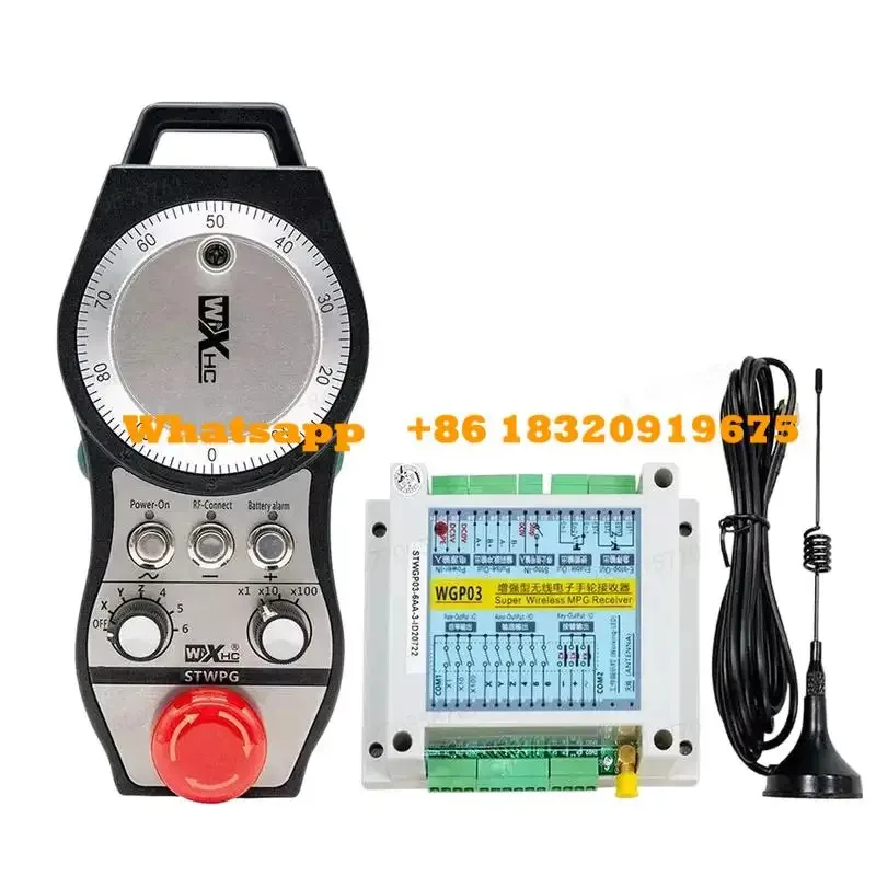 HOT XHC STWGP 6-Axis CNC MPG Wireless Handwheel E-Stop Manual Pulse Generator Receiver For SIEMENS MITSUBISHI FANUC FAGOR