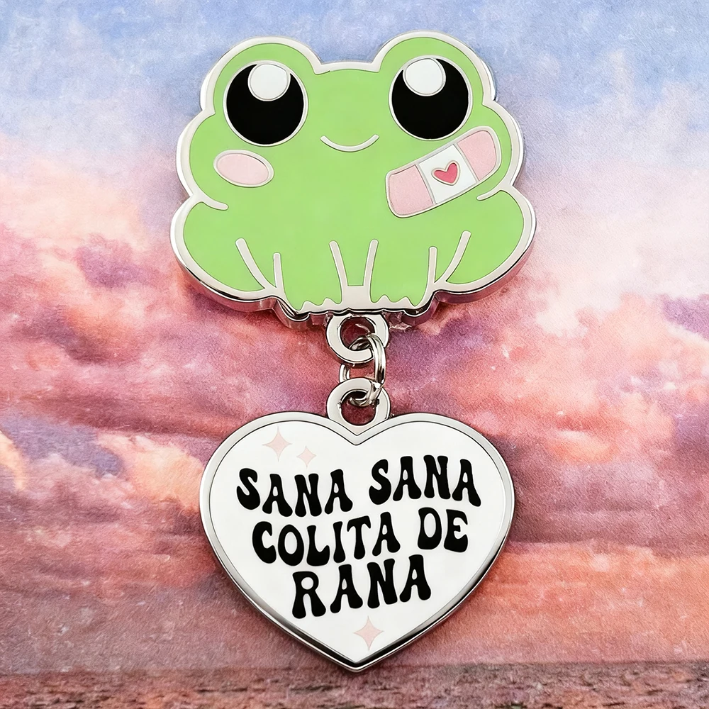 سانا سانا كوليتا دي رانا المينا دبوس لطيف شفاء الضفدع شارة ممرضة الصيدلي الطبية متعة الملحقات الجدة هدية قلادة