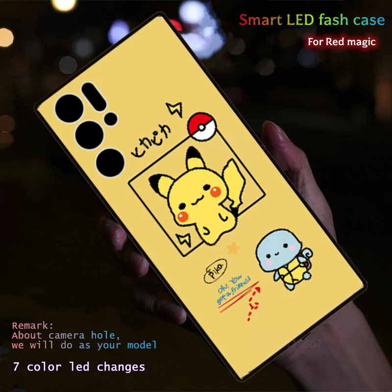 

Luminous Flash LED Glass Phone Capa for ZTE Nubia Red Magic 11 10 10s 9 Pro 9S 8 8s 7 Pro Protective Cover Light Up Shell Fundas