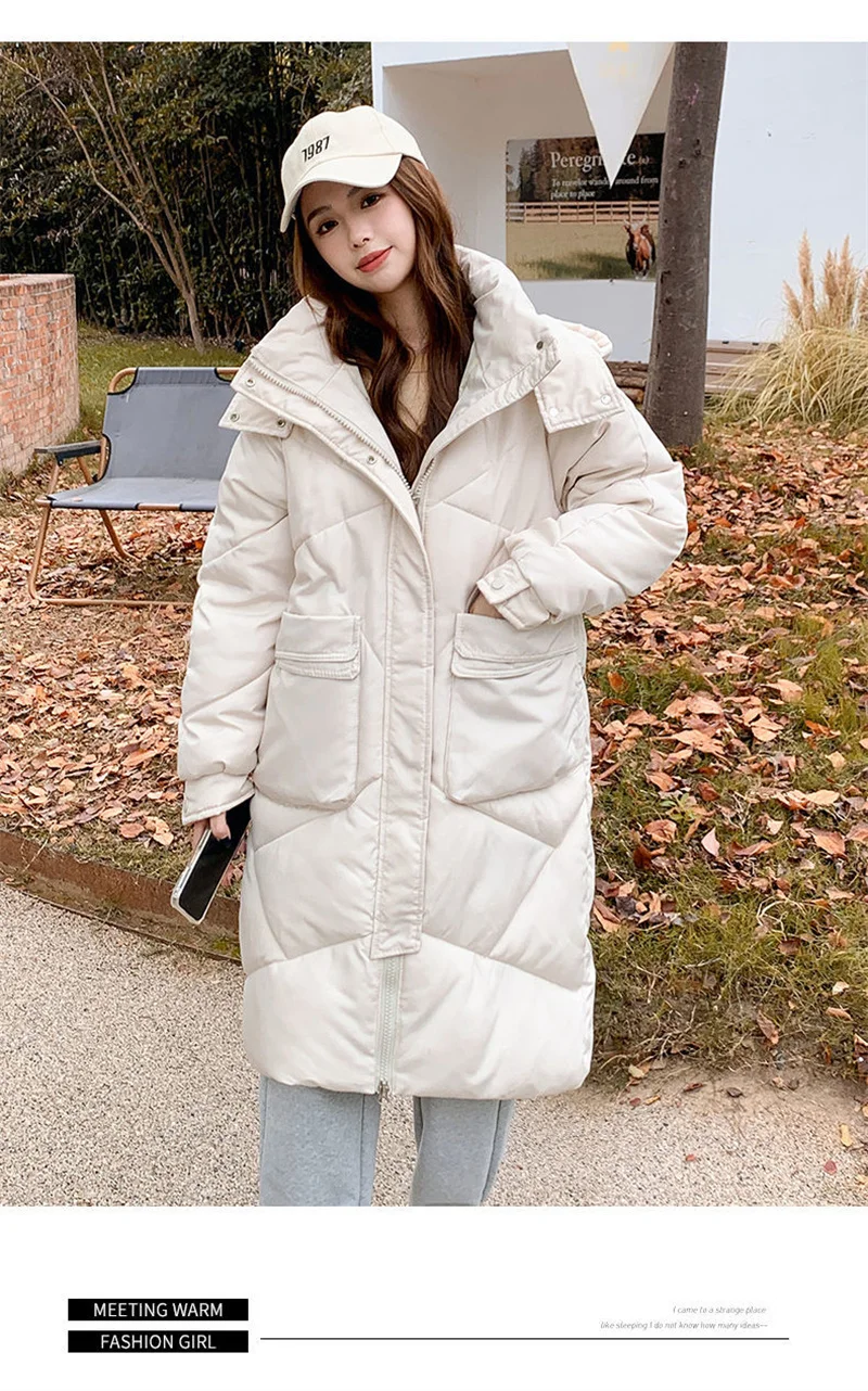 Thickening Fashion Commuting Knee Length Cotton Jacket 2023 New Women\'s Winter Bread Jacket Thickened Down Jacket Jacket Trend