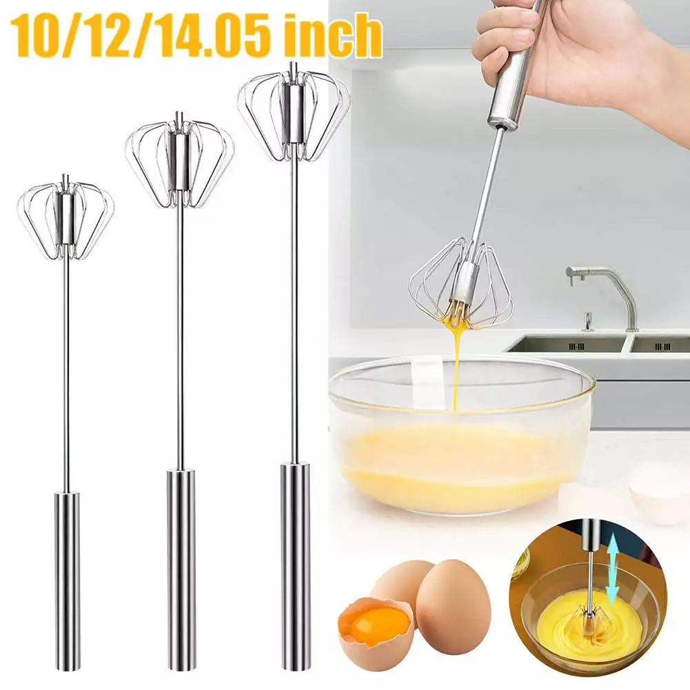 Semi-automatic Egg Beater Steel Egg Whisk Manual Hand Turning Accessories Egg Stirrer Tools Egg 304 Stainless Kitchen Mixer W9v5