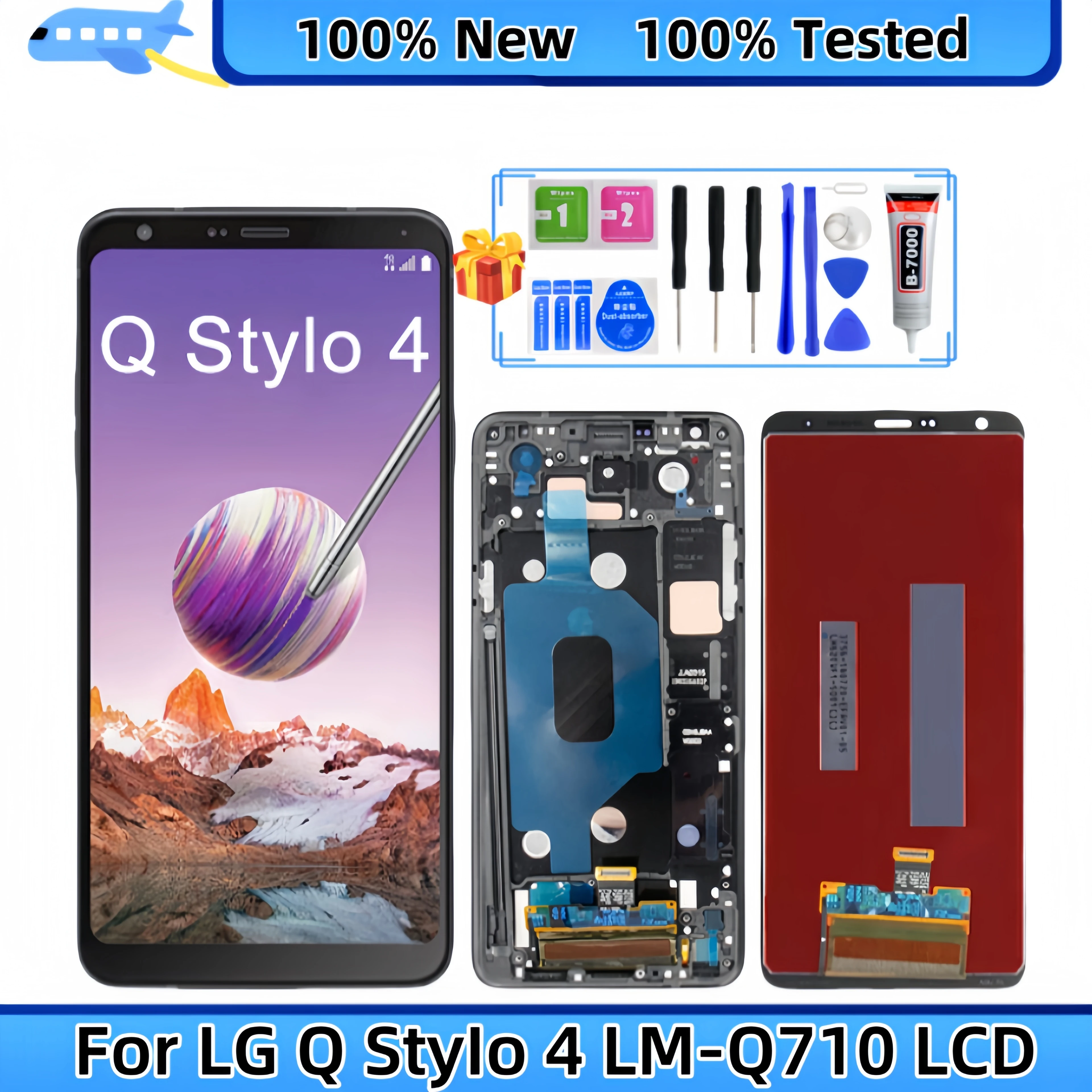 

LCD Display Touch Screen Digitizer Assembly Replacement, LG Q Stylo 4, LM-Q710FGN, Q710AL, LML713DL, Q710PL