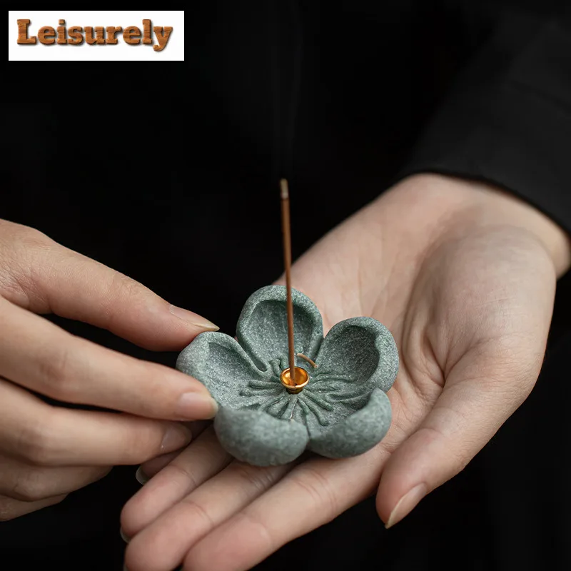 Bluestone Lotus Incense Holder Water Fountain Decoration Incense Burners Meditation Smell Distributor Censer Teaware Decoration