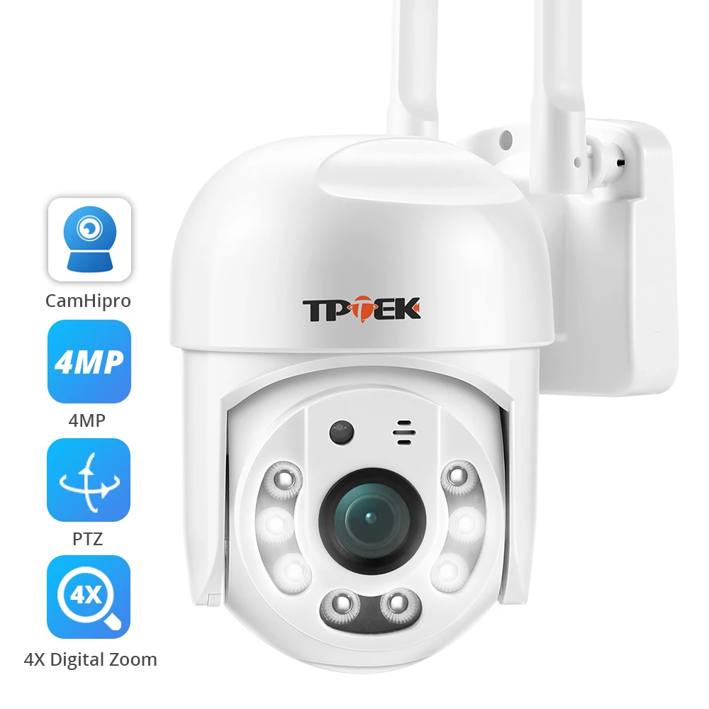 

4MP WIFI IP Camera PTZ CCTV Surveillance Security Wi Fi Outdoor Video Camera AI Auto Tracking IP66 Color Night CamHipro CamHi