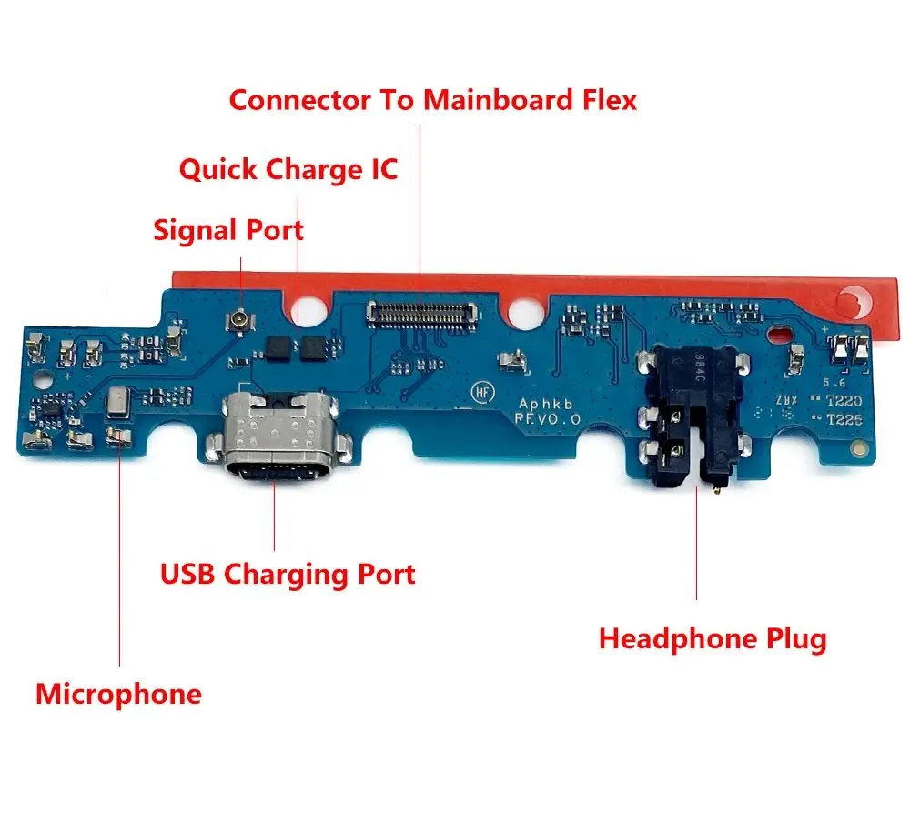 10 unids/lote puerto de carga USB de alta calidad conector Jack Dock placa de carga Cable flexible para Samsung Tab A7 Lite T220 T225