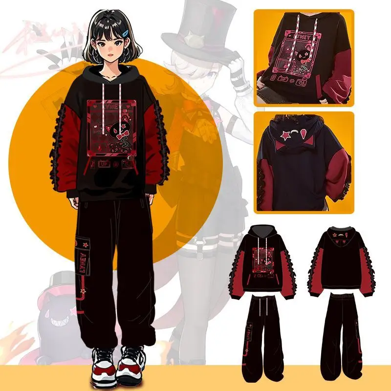 

Новинка 2024 года, игра GS Impact, аниме Cos Lyney 2025, унисекс, простая нишевая пара, весенняя толстовка с капюшоном, брючный комплект, подарок