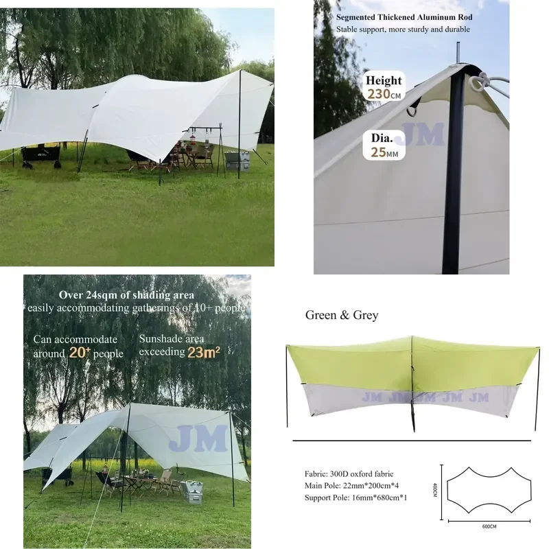 Wholesale 4x6m Large Outdoor Canopy Tarp Awing Fly Tent Camping Shade Tarp