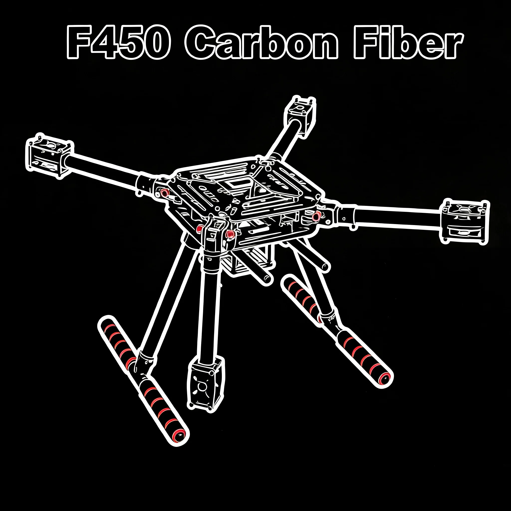 RCtoSky 450 FRAME Wheelbase 4-Axle Frame Support 2212/2216 Motor for RC Quadcopter Drone