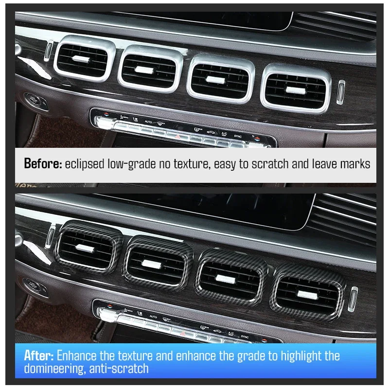 

Центральная вентиляционная рамка, декоративная накладка для Mercedes Benz GLE Class W167 V167 GLE53 2020-2023, автомобильный аксессуар с углеродным узором