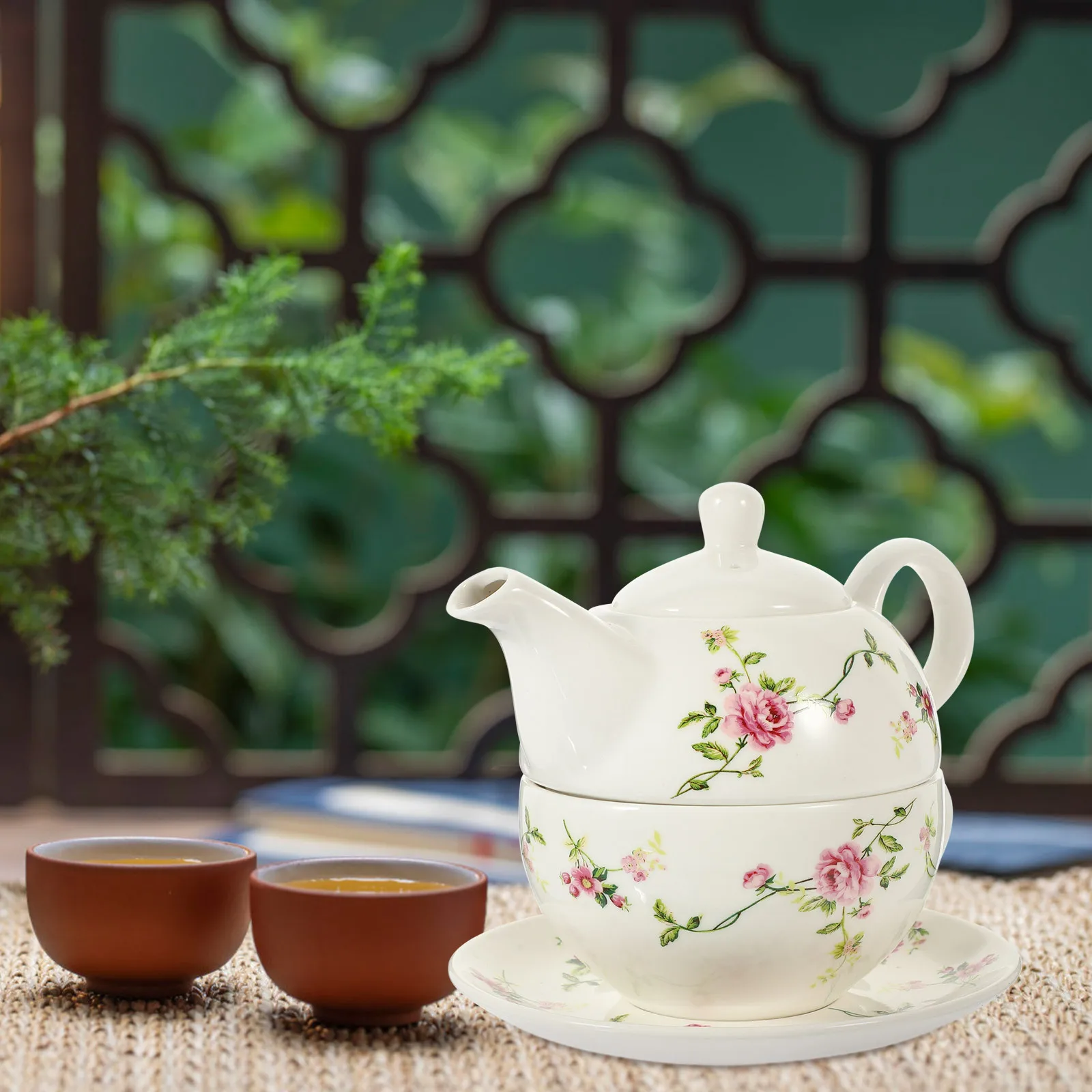 

Ceramic Cup Tea Pots Teapot with Cups Teapots Chinese Teaware Flower Porcelain Vintage