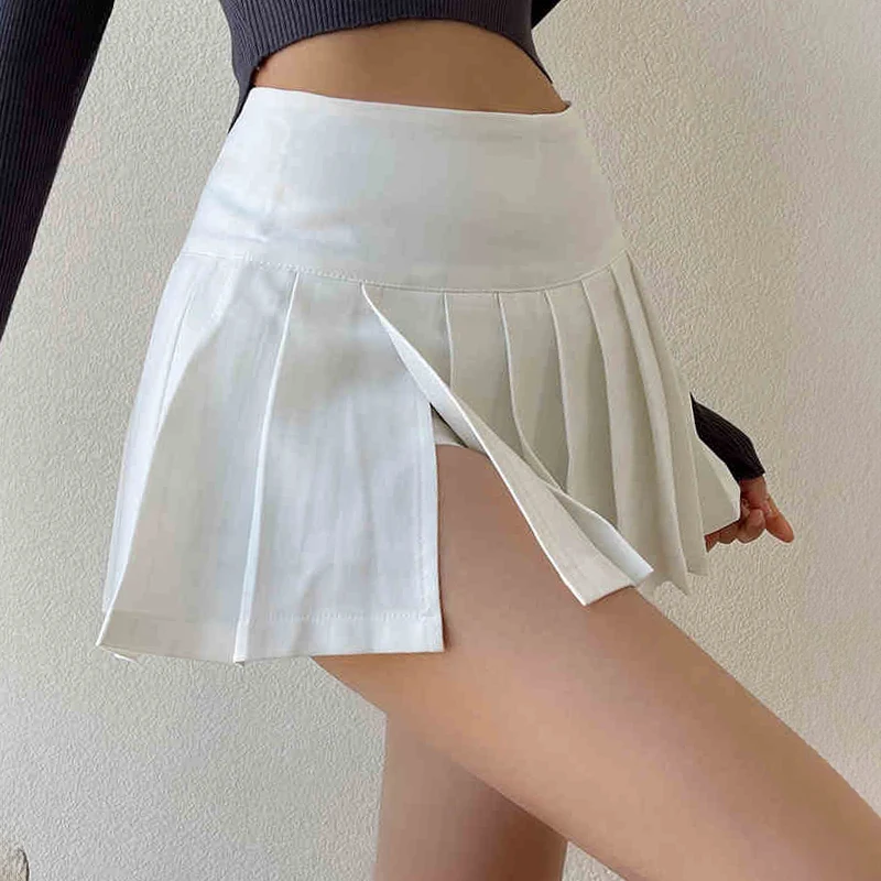 

Micro Mini Skirt y2k Side Split Pleated Tennis Skirt Women Summer e-girl Sexy Club Wear Kpop Outfit