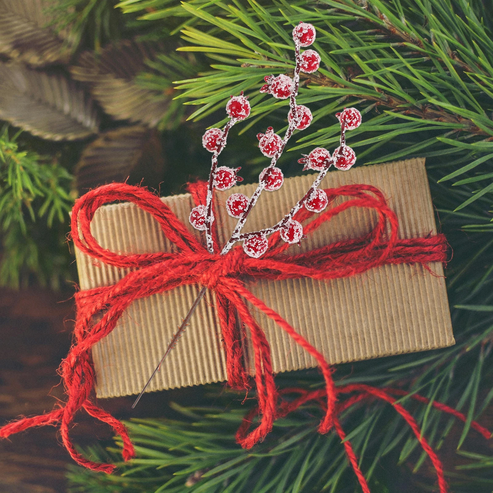 

15pcs Artificial Red Berry Stems Christmas Party Holiday Decorations Home Winter Floral Picks Wreath Making Branches Table
