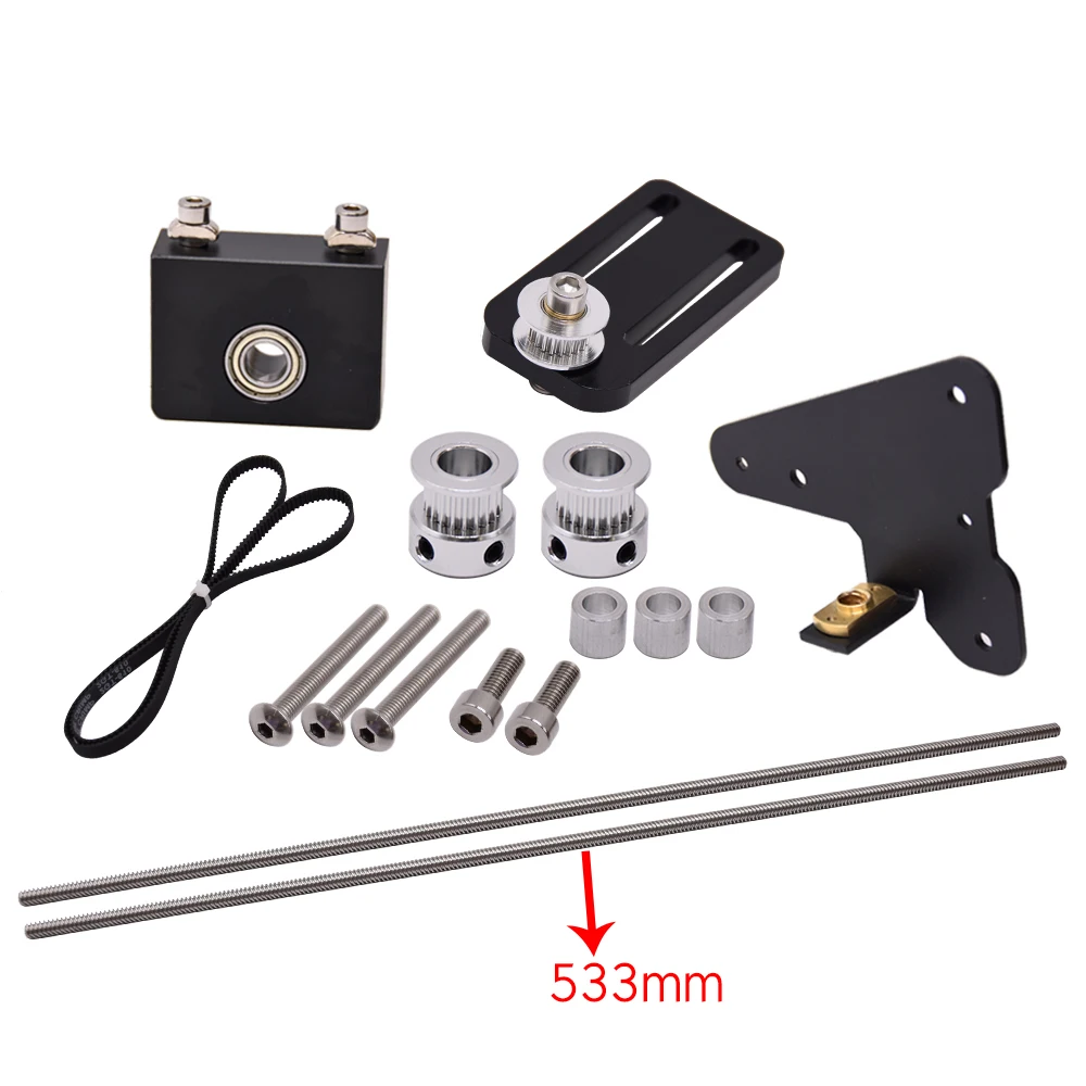 

Ender3 Dual Z Axis Upgrade Kit For Ender 3/CR10 Printer Accessories Lead Screw Kits 3D Print Parts With Belt Pulley