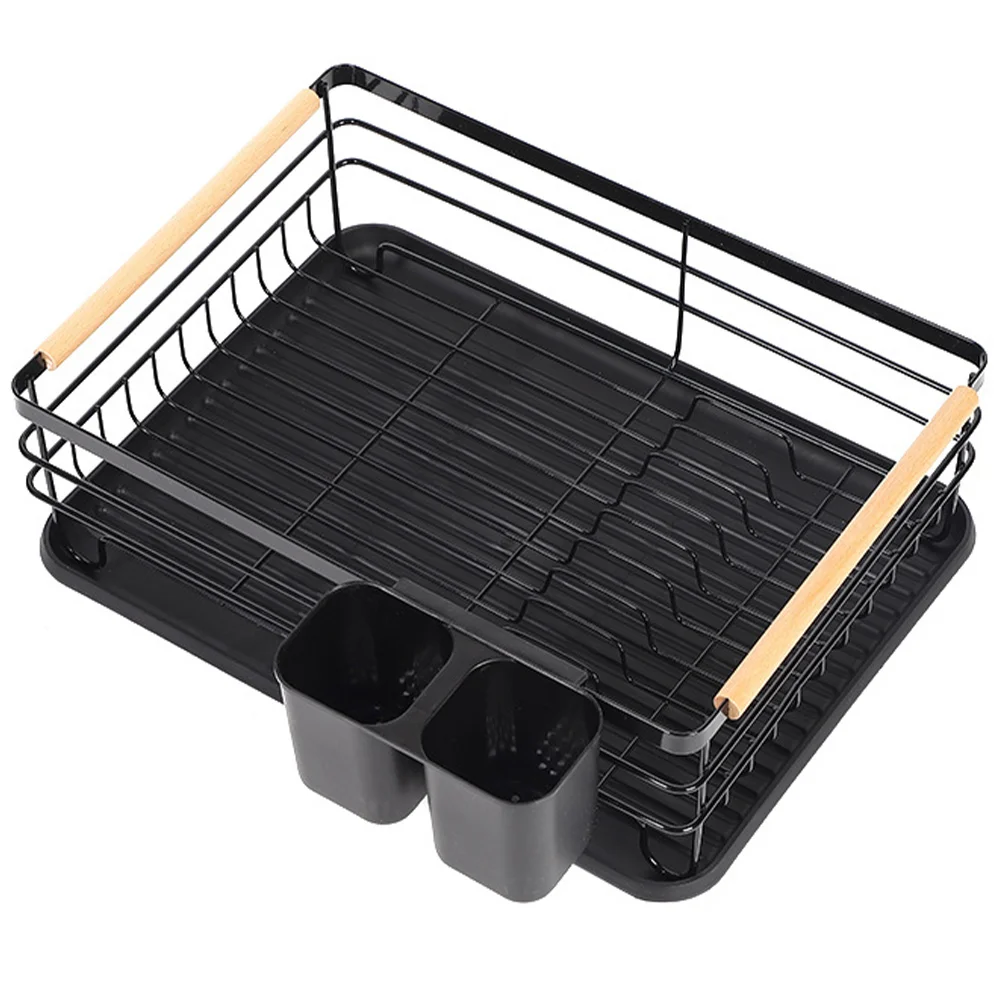 

Flatware Clothes Drying Rack Dish Drain Dishes Kitchen Black Drainer for Sink Racks Counter