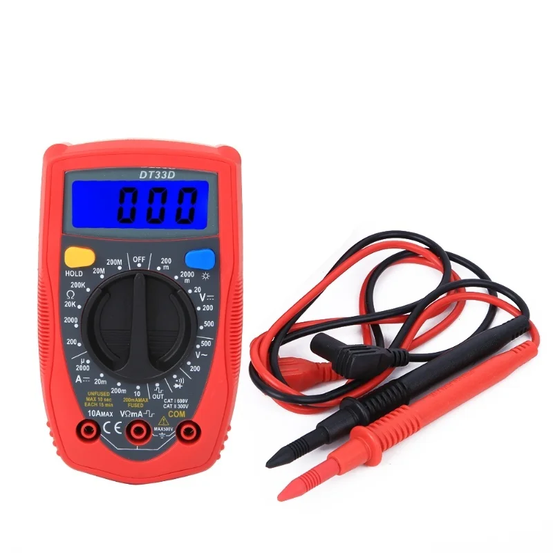 DT33D Mini Digital Multimeter Voltmeter Portable Universal Meter 130 X 73.5 X 35mm
