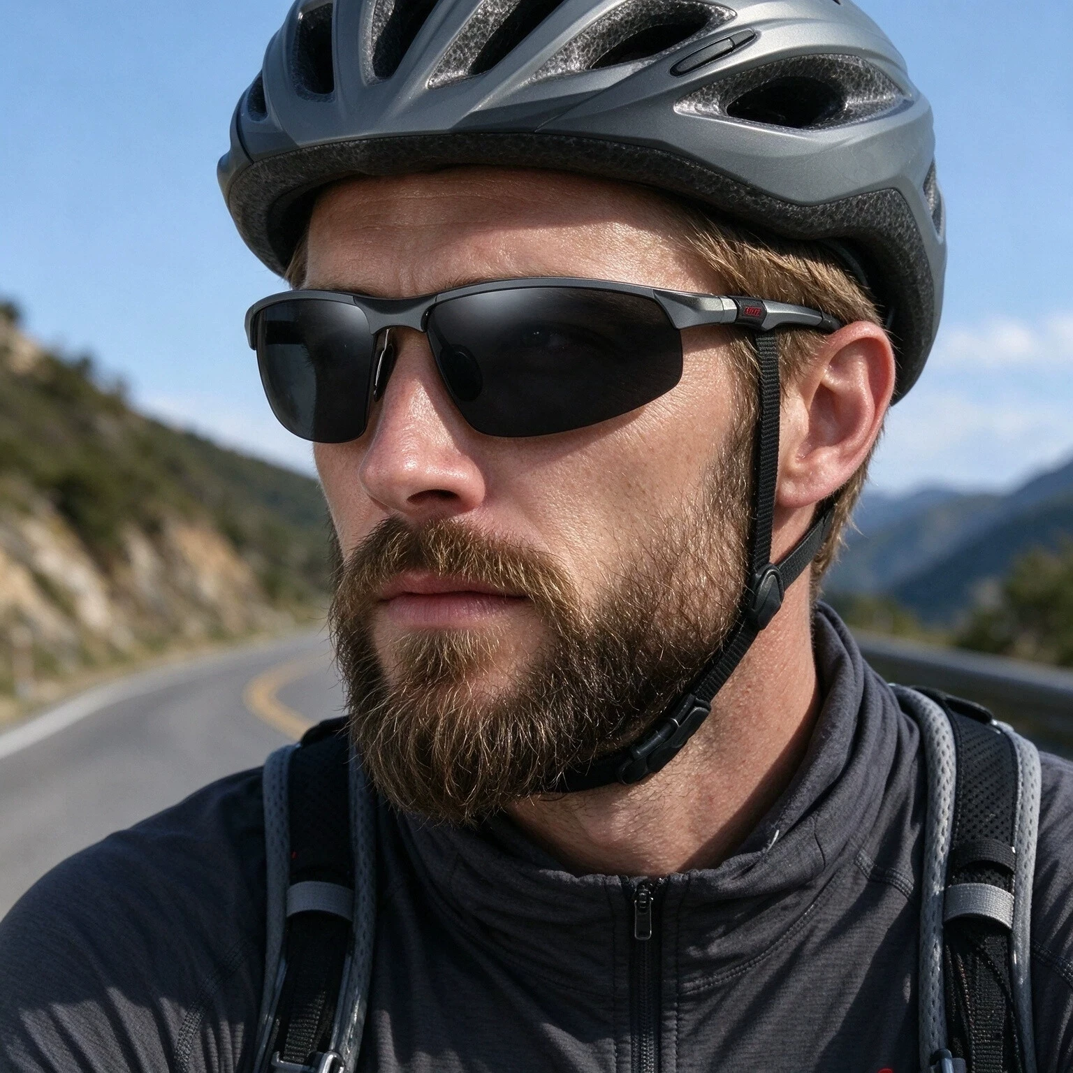 VCKA Half Frame Myopia/Reading Sunglasses Aluminum Magnesium Men Sports Drive Polarized Custom Progressive Prescription Goggles