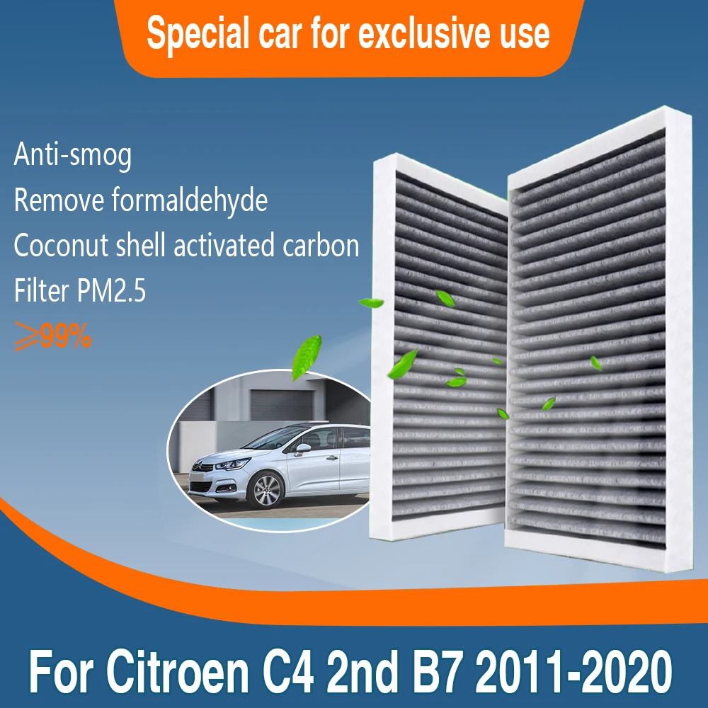 

For Citroen C4 2nd B7 2011~2020 6447.KL 6447.NT Car Accessories Activated Carbon Cabin Filter Auto Parts Tools Transit Filter