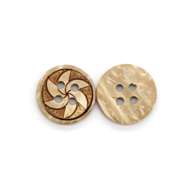 Natural Eco-friendly Windmill Carved Wooden Sewing Buttons For Children Scrapbooking Wood Decorative DIY Accessories Wholesale