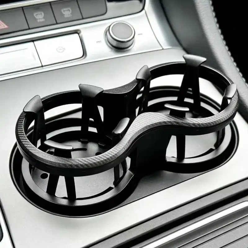 [C] Car Cup Holder Expander 2-in-1 Dual Cup Holder Adapter Adjustable Car Drink Holder Organizer Auto Interior Accessories