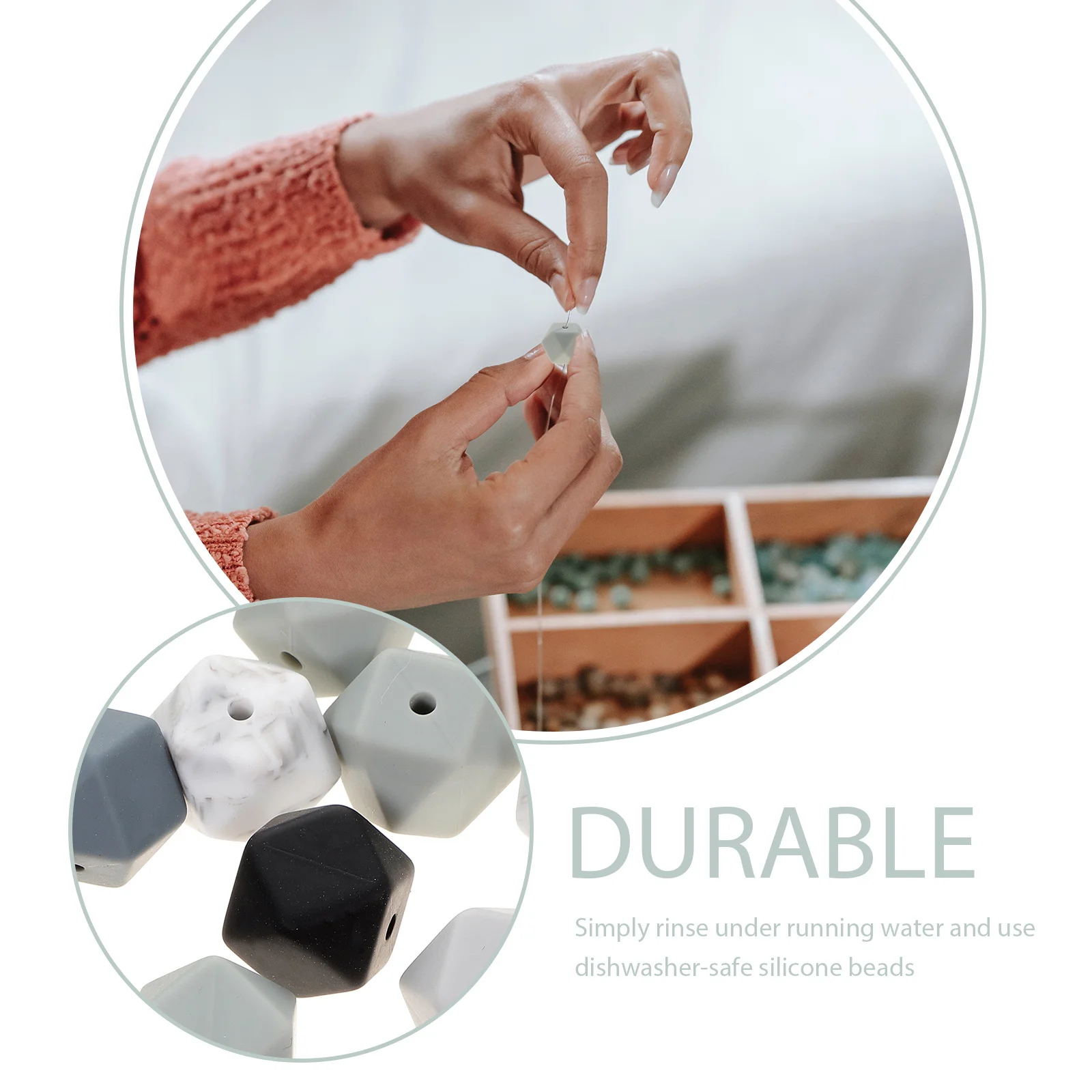 

40 шт. шестигранные силиконовые бусины DIY ремесленные ювелирные аксессуары гладкие эластичные стабильные долговечные декоративные силиконовые бусины