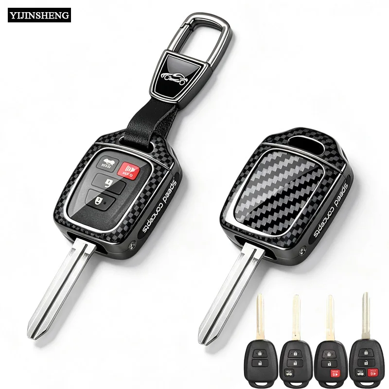 Zinc Alloy Car Key Case Cover For Toyota Hilux Innova Avanza Rush Veloz For Daihatsu Rocky Perodua Axia 2/3/4 Buttons Remote Key