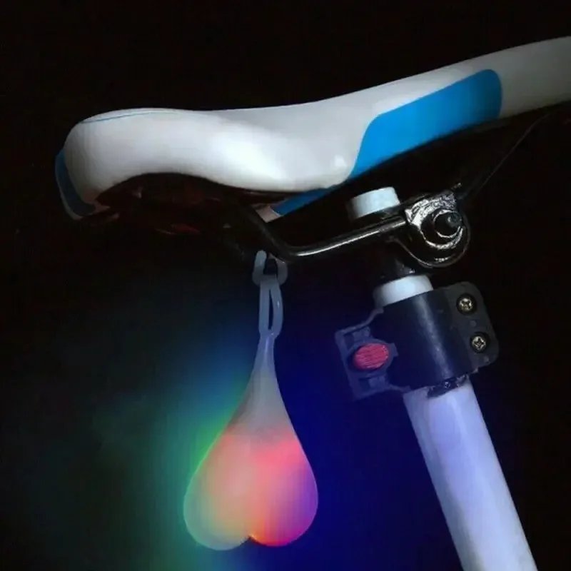 Silicone flexível levou lâmpada de advertência para bicicleta, volta e luz traseira, coração-como, ovo-como, decorativo, seguran