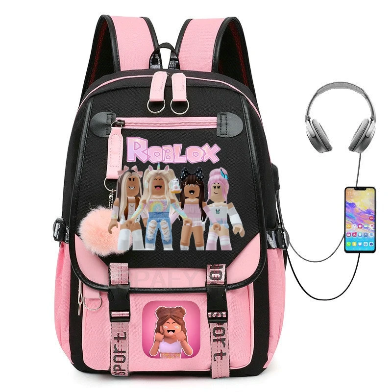 Gorący plecak studencki ROBLOX dziewczyna podróżny plecak szkolny moda plecak rekreacyjny Boba Anime torby szkolne na laptopa Usb Bookbags