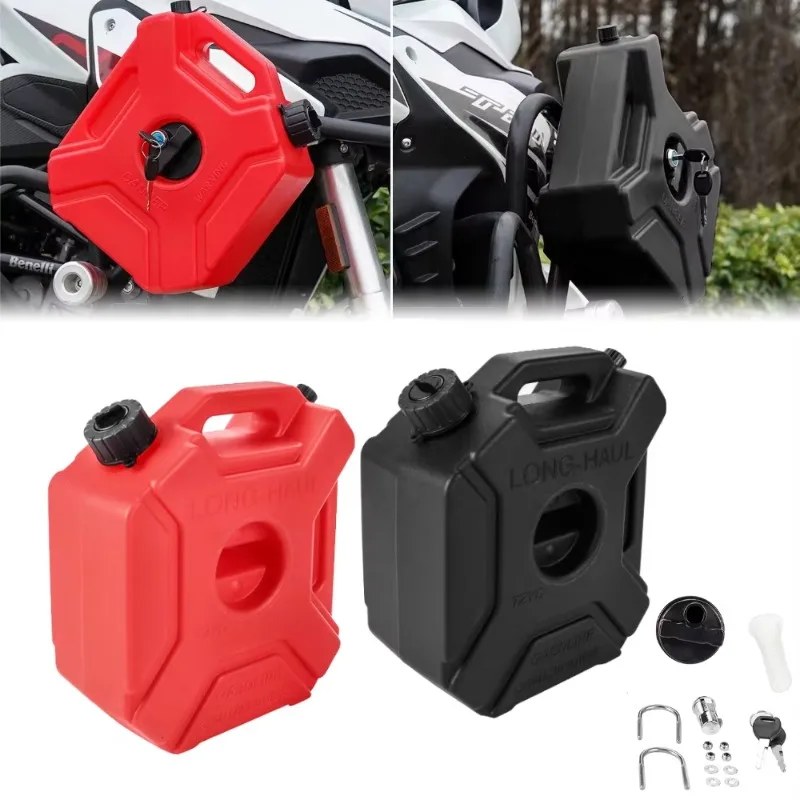 

5L Portable Plastic Cans Gas Fuel Tank Emergency Backup SUV Motorcycle Accessories Petrol Diesel Storage Gas Tank with Lock