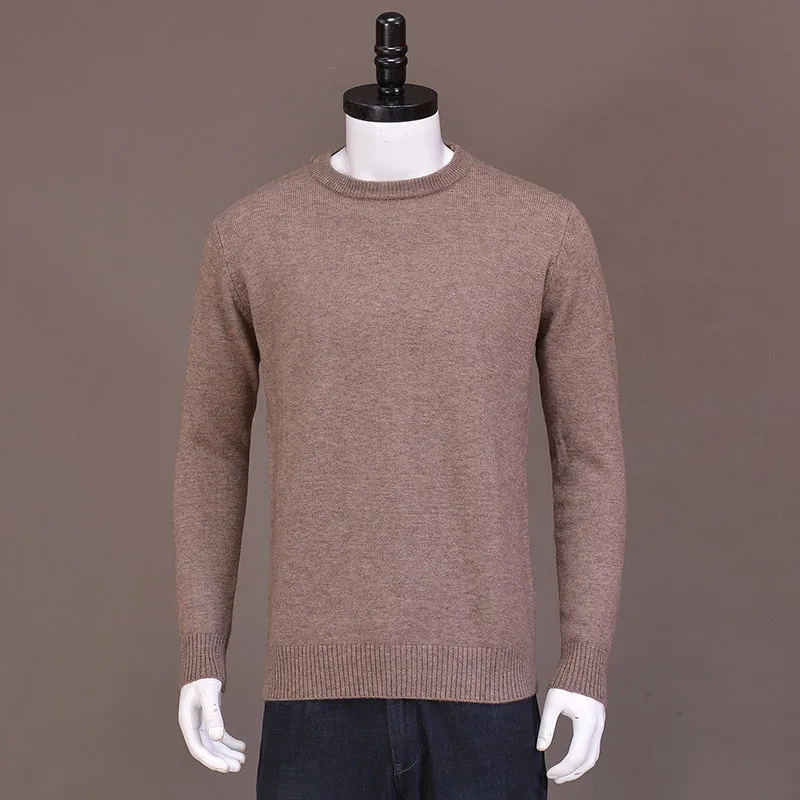 

Men's round Ne Knitted Wool Sweater Straight Tube Long Sve Casual Wear Mid-aged And Young Multi-color Knitwear