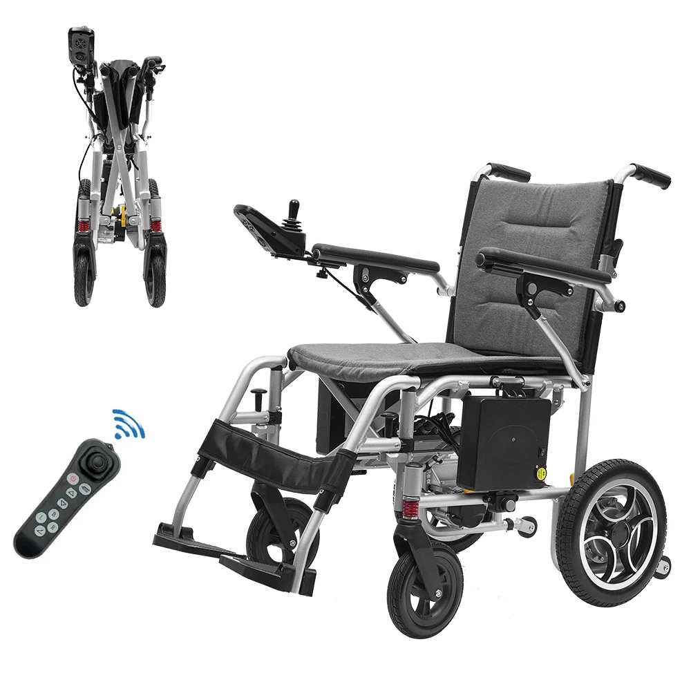 Hot Sale Aluminum Alloy Power Wheelchair Folding Portable Lightweight Disabled Electric Wheelchair for Adults Outdoor Travel