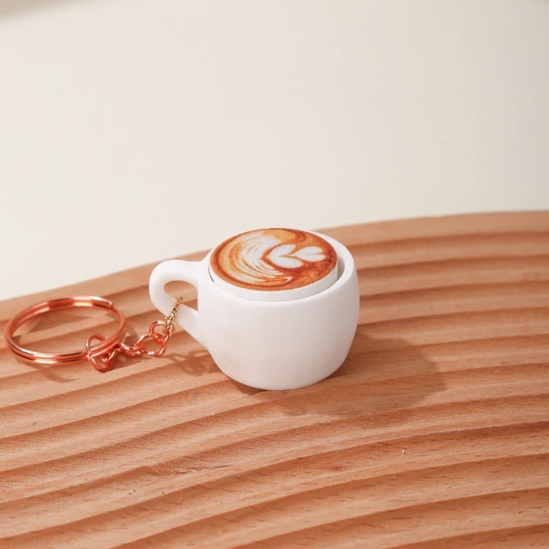 367C Present Coffee Cup Shaped Keychain Featuring Press Stress Relief for Busy Schedules