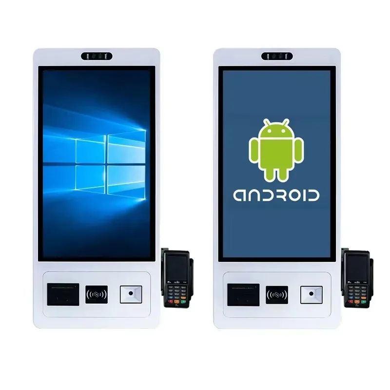 Android/Windows Wall-Mounted POS System with Barcode Scanner for Restaurant Retail Shop Optional Barcode Reader
