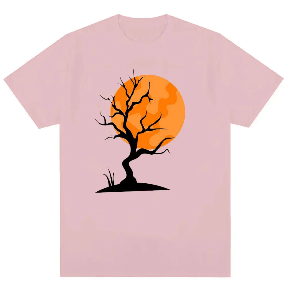 Spooky Season Halloween Shirt Orange Full Moon and Tree Design Perfect Fall and Trick-or-Treat Tee Spooky Season Tree Harajuku image 6