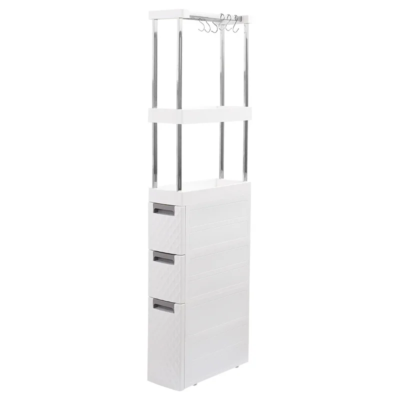 

Kitchen side bathroom with pulley storage cabinet narrow toilet drawer type multi-layer clip